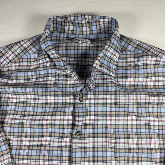 Peter Millar‎ Mens XL Plaid Button Down Long Sleeve Casual Shirt - Picture 2 of 7